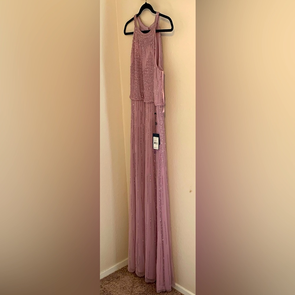 Adrianna Papell - Halter Blouson Geo Dress - NWT!